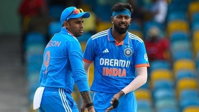 Suryakumar Yadav (L) and Hardik Pandya during T20 World Cup. (Getty) Suryakumar Yadav (L) and Hardik Pandya during T20 World Cup. (Getty)