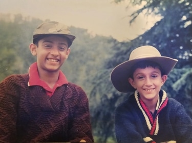 A childhood photograph of Vijender Thapar with Captain Vijyant Thapar. A childhood photograph of Vijender Thapar with Captain Vijyant Thapar.
