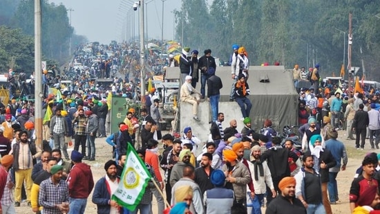 Members of the Punjab farmer unions had staged a long protest at the Shambhu border. (HT file photo)