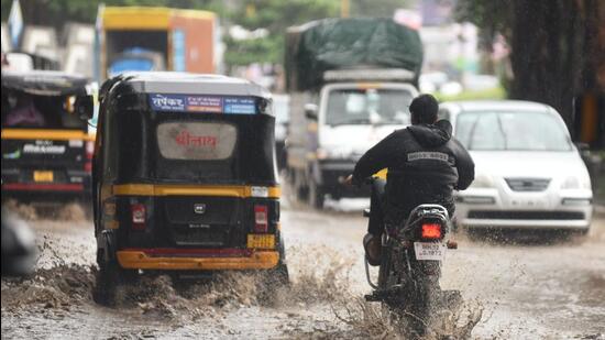 Pune district recorded 317.6 mm rainfall till July 24, which is 43 per cent higher than the normal rainfall of 221.9 mm, as per IMD data. (MAHENDRA KOLHE/HT)