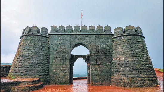 Vishalgad Fort entrance in Maharashtra. After violence near Vishalgad Fort, four-member committee formed by state government’s ministry of minority affairs and Waqf will visit dargah at Vishalgad and mosque at Gajapur. (Shutterstock) Vishalgad Fort entrance in Maharashtra. After violence near Vishalgad Fort, four-member committee formed by state government’s ministry of minority affairs and Waqf will visit dargah at Vishalgad and mosque at Gajapur. (Shutterstock)