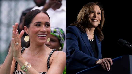 Meghan Markle may be set to support Kamala Harris in her bid for the presidency.(AP/AFP)