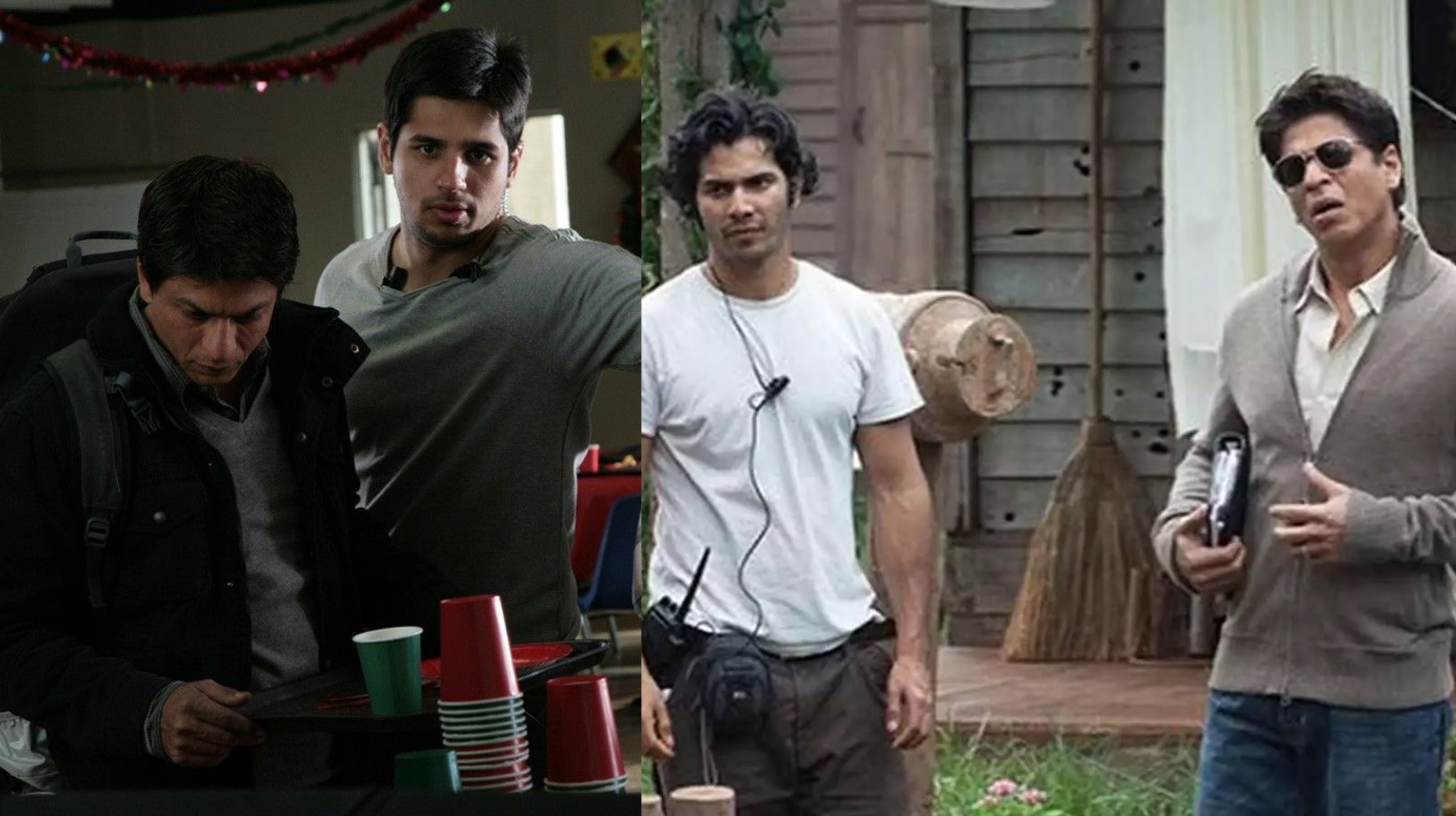 Sidharth Malhotra and Varun Dhawan as assistant directors on Shah Rukh Khan's film My Name Is Khan