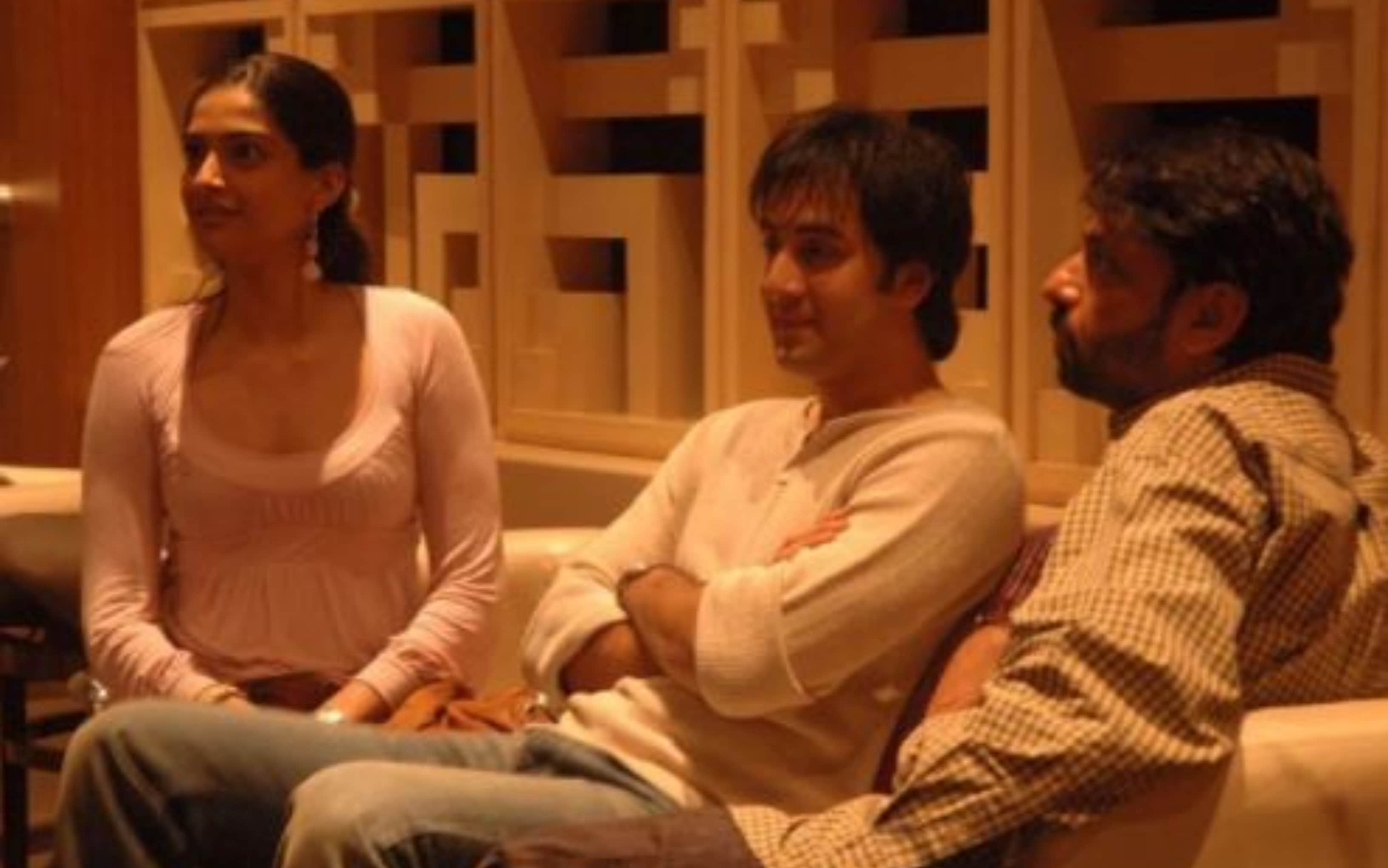 Sonam Kapoor y Ranbir Kapoor con Sanjay Leela Bhansali