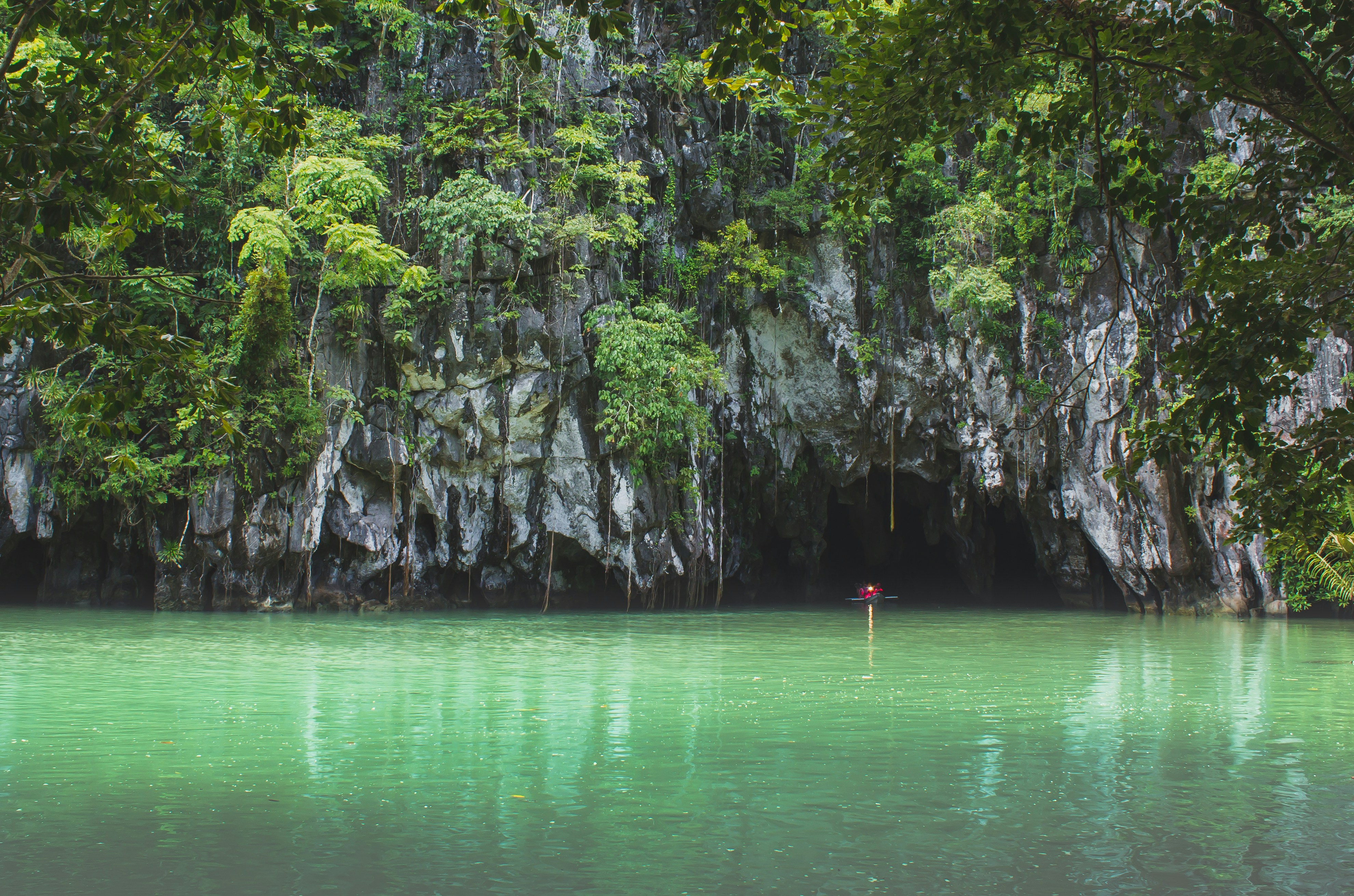 The underground river boat ride is a thrilling experience.