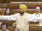 Charanjit Singh Channi speaking in the Lok Sabha during the monsoon session of Parliament. (ANI) Charanjit Singh Channi speaking in the Lok Sabha during the monsoon session of Parliament. (ANI)