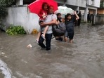 Residents of Sinhgad Road societies had to leave their homes. HT Photo Residents of Sinhgad Road societies had to leave their homes. HT Photo
