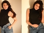 Pranitha Subhash shared pictures of her baby bump. Pranitha Subhash shared pictures of her baby bump.