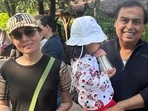 Sharmila Faruqui with Mukesh Ambani and Isha Ambani in Paris. Sharmila Faruqui with Mukesh Ambani and Isha Ambani in Paris.