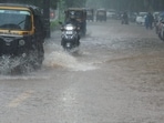 A waterlogged street in Thane. HT Photo (Prafula Gangurde) A waterlogged street in Thane. HT Photo (Prafula Gangurde)