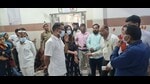 Firozabad district magistrate Ramesh Ranjan inspecting arrangements at the district hospital on July 25. (HT photo) Firozabad district magistrate Ramesh Ranjan inspecting arrangements at the district hospital on July 25. (HT photo)