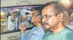 Kejriwal in CBI custody. (PTI) Kejriwal in CBI custody. (PTI)