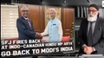 Screenshot from the Sikhs for Justice video attacking Indo-Canadian MP Chandra Arya. Screenshot from the Sikhs for Justice video attacking Indo-Canadian MP Chandra Arya.