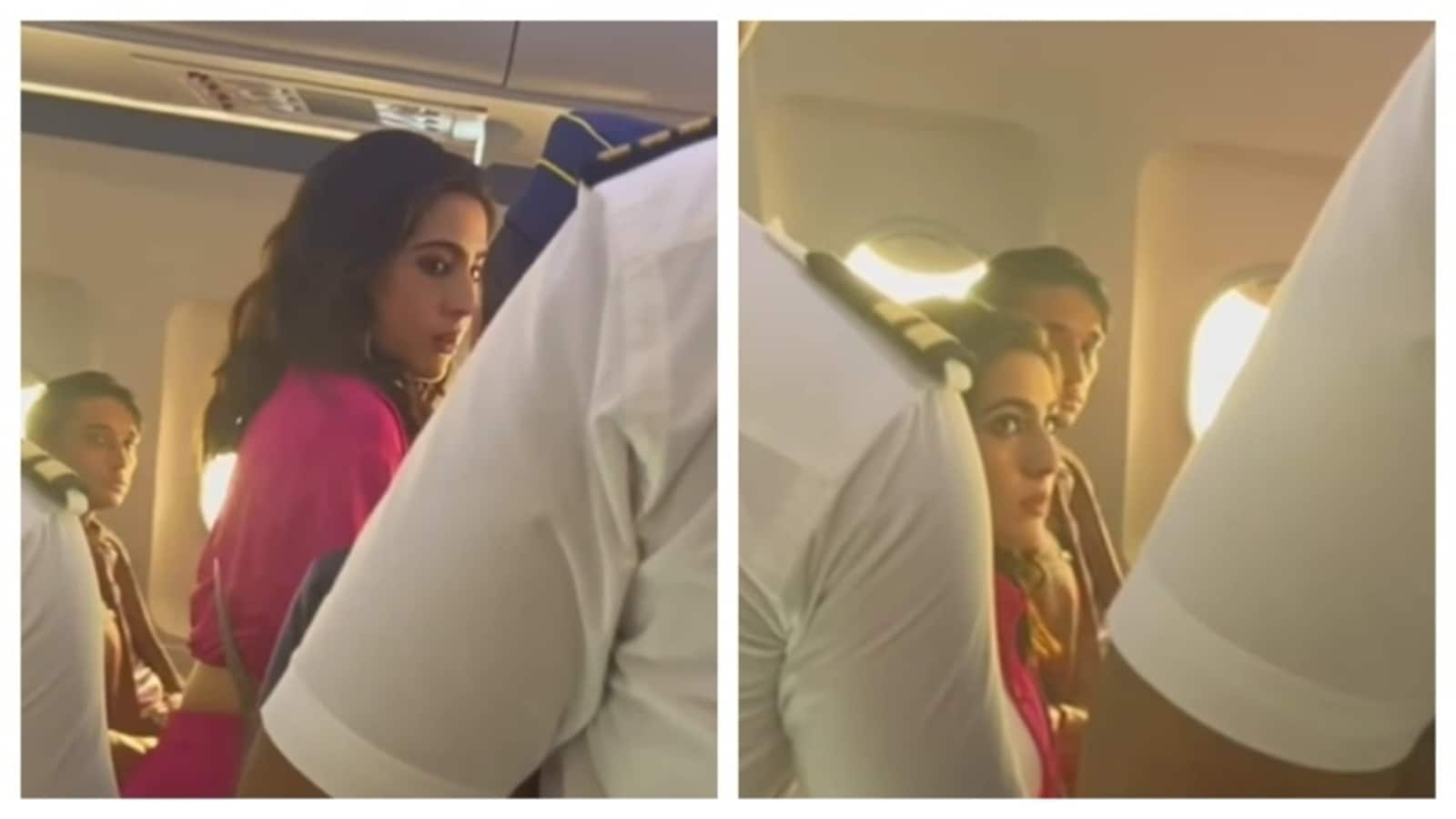 Another promotional gimmick? Sara Ali Khan gets escorted out of plane by 'flight crew', internet says 'kya acting hai'