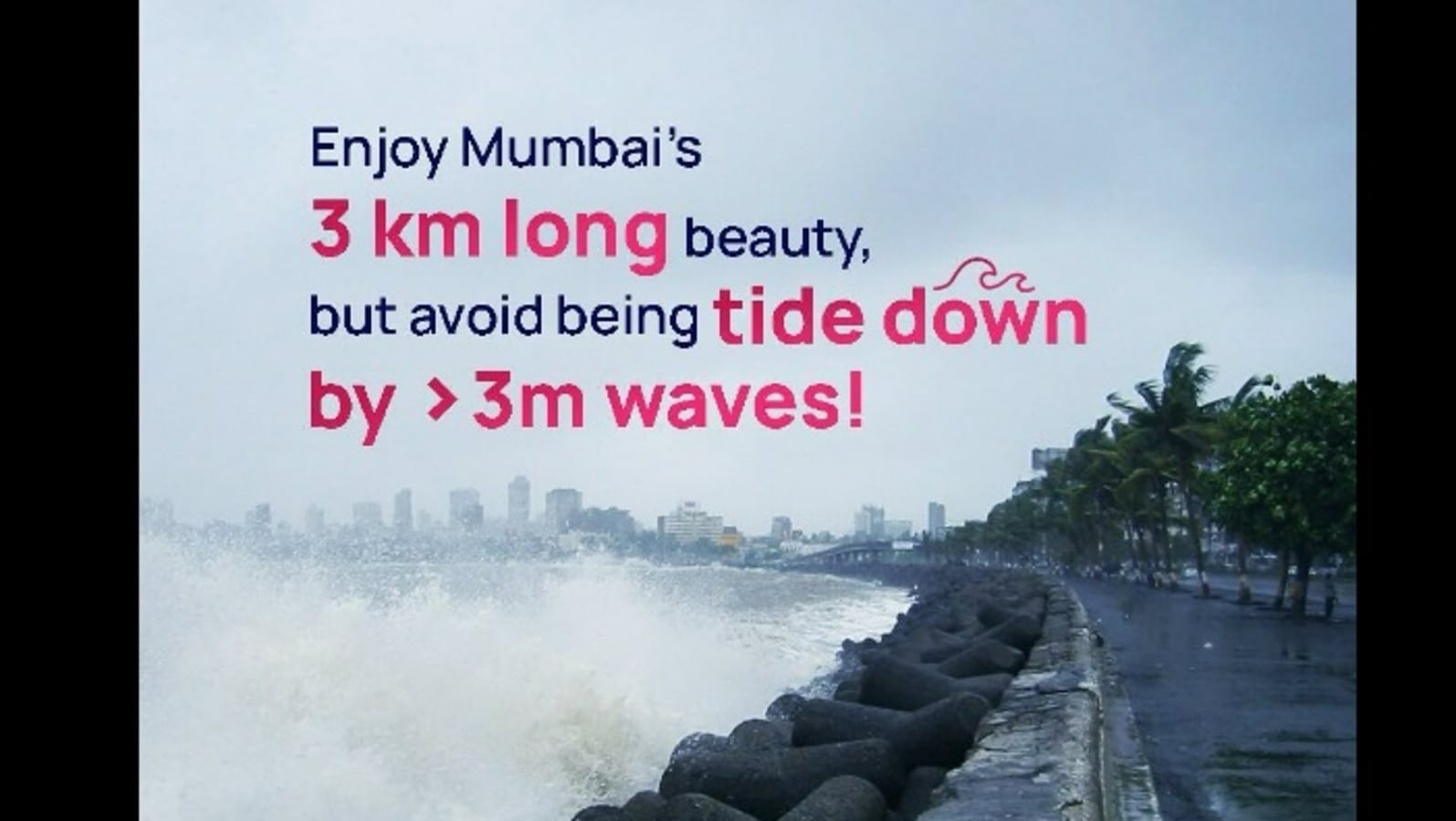 Mumbai police urges caution near Marine Drive with clever post amid heavy rainfall