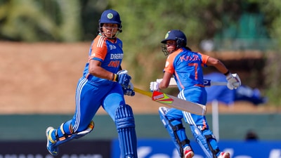 Richa Ghosh and Harmanpreet Kaur of India run between the wickets during the ACC Women's T20 Asia Cup 2024 (PTI) Richa Ghosh and Harmanpreet Kaur of India run between the wickets during the ACC Women's T20 Asia Cup 2024 (PTI)