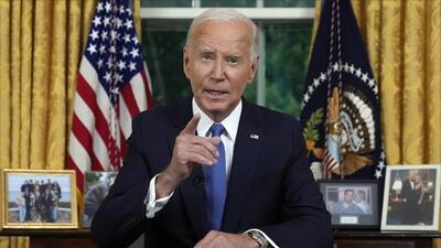 President Joe Biden addresses the nation from the Oval Office of the White House in Washington, on Wednesday (AP) President Joe Biden addresses the nation from the Oval Office of the White House in Washington, on Wednesday (AP)