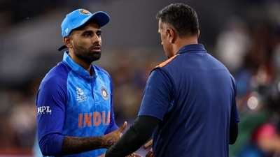 India's Head Coach, Rahul Dravid shakes hands with Suryakumar Yadav (AFP) India's Head Coach, Rahul Dravid shakes hands with Suryakumar Yadav (AFP)
