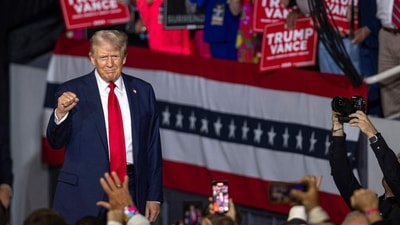 Donald Trump take stage at NC rally amid ‘USA USA USA’ chants (Photo by Logan Cyrus / AFP) (AFP) Donald Trump take stage at NC rally amid ‘USA USA USA’ chants (Photo by Logan Cyrus / AFP) (AFP)