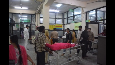 The doctors’ demands include reducing the bond amount for post graduate courses from current  ₹1 crore; a specialist cadre; amendment in service rules to stop direct recruitment of senior medical officers; assured career progression (ACP) and grant of allowances at par with central government doctors. (Sant Arora/HT)