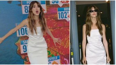New York City saw the actress in a snow-white column dress from Gucci, with a subtle peplum detail around the waist. The strapless midi dress was paired with strappy white heels from Gianvito Rossi, and a mini leather handbag. New York City saw the actress in a snow-white column dress from Gucci, with a subtle peplum detail around the waist. The strapless midi dress was paired with strappy white heels from Gianvito Rossi, and a mini leather handbag.
