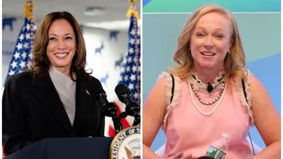 Kerstin Emhoff, who shares two kids with Doug Emhoff , rejected criticism of Kamala Harris over her lack of biological children as “baseless”. (AP/Getty) Kerstin Emhoff, who shares two kids with Doug Emhoff , rejected criticism of Kamala Harris over her lack of biological children as “baseless”. (AP/Getty)
