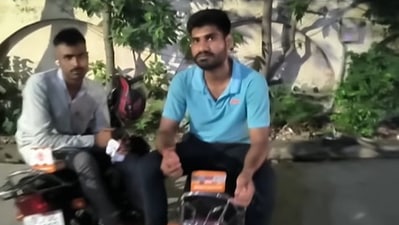 A Noida man claims he caught his Ola foods delivery partner eating his food (Instagram/@amanbjaiswal) A Noida man claims he caught his Ola foods delivery partner eating his food (Instagram/@amanbjaiswal)