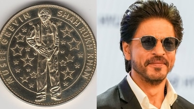 Shah Rukh Khan is the first Indian actor to receive a customised gold coin from the Grévin Museum Shah Rukh Khan is the first Indian actor to receive a customised gold coin from the Grévin Museum