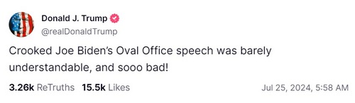 (@realDonaldTrump/Truth Social)