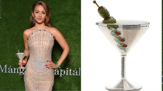 Natasha Poonawala turns up the glam at French Gala in embellished gown and eye-catching Martini clutch. Guess the price