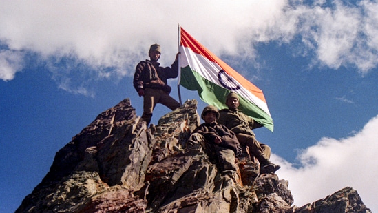 Kargil: In this photo from PTI archives, Indian army soldiers are seen at Tiger Hill in the Drass-Kargil area of Ladakh. (PTI Photo) (PTI)