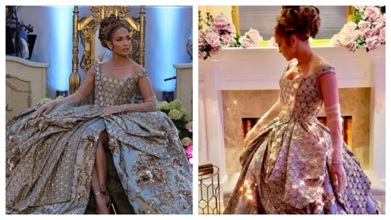 Jennifer Lopez wears Manish Malhotra Victorian-style gown for her Bridgerton-themed party