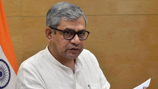 NEW DELHI, INDIA - JULY 24: Minister of Railways,Ashwini Vaishnaw speaks during a press conference at Rail Bhawan,in New Delhi India on July 24,2024. (HT Photo) (Hindustan Times)