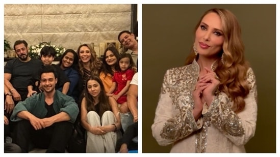 Salman Khan and his family posed with Iulia Vantur at her birthday party on Wednesday.
