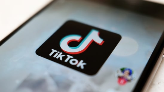 The TikTok logo is displayed on a smartphone screen. (AP)