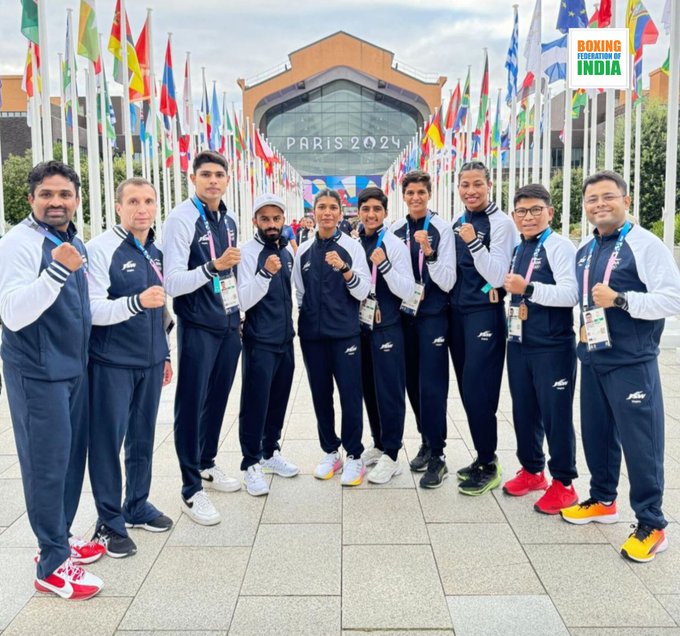 Indian boxing contingent arrived in Paris today (BFI) Indian boxing contingent arrived in Paris today (BFI)