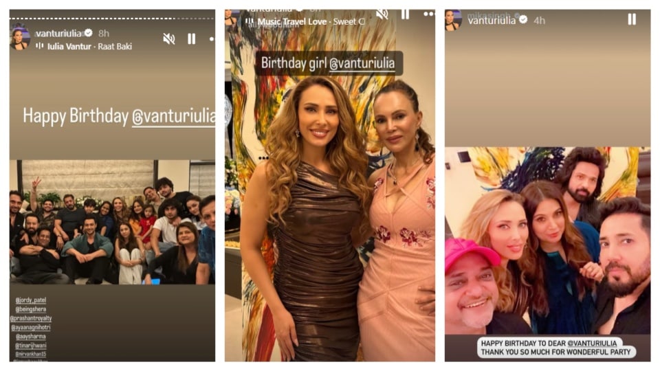 Photos of Iulia Vantur's birthday party were reshared by her on Instagram Stories.