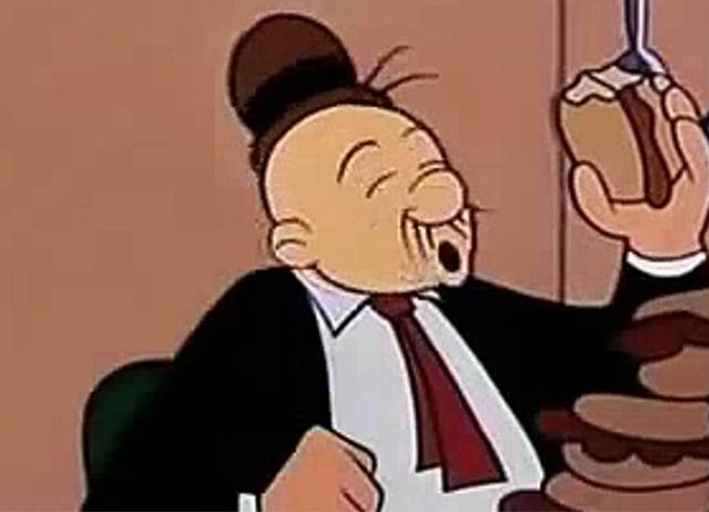 Wimpy, a character in Popeye, devoured hamburgers all the time. Wimpy, a character in Popeye, devoured hamburgers all the time.