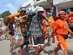 Kanwariyas (Shiva devotees) carry pots filled with water collected from Gangariver during the annual 'Kanwar Yatra', in Haridwar on Thursday. (ANI Photo)
(Princess Ilvita) Kanwariyas (Shiva devotees) carry pots filled with water collected from Gangariver during the annual 'Kanwar Yatra', in Haridwar on Thursday. (ANI Photo)
(Princess Ilvita)
