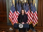 US Vice President Kamala Harris following a meeting with Israeli Prime Minister Benjamin Netanyahu, not pictured, in the Vice President's Ceremonial Office in Washington, DC, US, on Thursday, July 25, 2024. Photographer: Kenny Holston/The New York Times/Bloomberg US Vice President Kamala Harris following a meeting with Israeli Prime Minister Benjamin Netanyahu, not pictured, in the Vice President's Ceremonial Office in Washington, DC, US, on Thursday, July 25, 2024. Photographer: Kenny Holston/The New York Times/Bloomberg