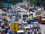 Traffic jam on one side of the Mysuru Road as private vehicle drivers' call for a city-wide bandh over their various demands, in Bengaluru. (ANI) Traffic jam on one side of the Mysuru Road as private vehicle drivers' call for a city-wide bandh over their various demands, in Bengaluru. (ANI)