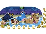 A new Google Doodle on opening day of Paris Olympics 2024. A new Google Doodle on opening day of Paris Olympics 2024.