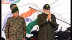 Prime Minister Narendra Modi and chief of defence staff General Anil Chauhan in Dras. (PTI) Prime Minister Narendra Modi and chief of defence staff General Anil Chauhan in Dras. (PTI)