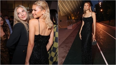 Zendaya arrived in Paris for the grand welcome party of the 2024 Paris Olympics at the Louis Vuitton Foundation. She radiated glamour in a stunning black shimmer gown that epitomises sartorial elegance. (Instagram) Zendaya arrived in Paris for the grand welcome party of the 2024 Paris Olympics at the Louis Vuitton Foundation. She radiated glamour in a stunning black shimmer gown that epitomises sartorial elegance. (Instagram)