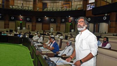 Jharkhand CM Hemant Soren speaks during the first day of the State Assembly Monsoon session, in Ranchi on Friday. (ANI) Jharkhand CM Hemant Soren speaks during the first day of the State Assembly Monsoon session, in Ranchi on Friday. (ANI)