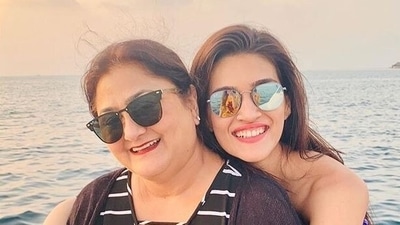 Kriti Sanon with her mother Geeta Sanon. Kriti Sanon with her mother Geeta Sanon.