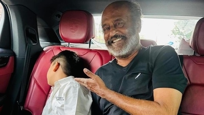 Rajinikanth fulfils his grandfatherly duties. Rajinikanth fulfils his grandfatherly duties.