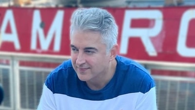 Talk about salt and white pepper hair at its finest. Jugal posted this picture, seemingly clicked at a holiday abroad, on Instagram in 2022, and wrote, “Summer days haze.” Talk about salt and white pepper hair at its finest. Jugal posted this picture, seemingly clicked at a holiday abroad, on Instagram in 2022, and wrote, “Summer days haze.”