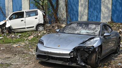 The high-end car allegedly driven by the minor under the influence of alcohol knocked down two motorbike-borne IT professionals originally hailing from Madhya Pradesh, one of them a woman, at Kalyaninagar in the wee hours of May 19, killing them. (HT FILE PHOTO) The high-end car allegedly driven by the minor under the influence of alcohol knocked down two motorbike-borne IT professionals originally hailing from Madhya Pradesh, one of them a woman, at Kalyaninagar in the wee hours of May 19, killing them. (HT FILE PHOTO)
