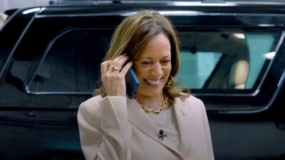 U.S. Vice President Kamala Harris speaks on the phone with former President Barack Obama and former first lady Michelle Obama as the Obamas endorse Harris as the Democratic presidential candidate. (via REUTERS)